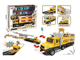 Дитячий трейлер 660 S-41 Гонки Автомагістраль 127 см 8 металевих машинок звук довжина треку 127 см