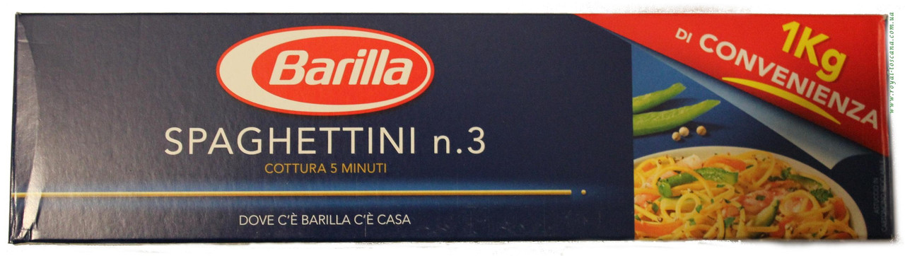 Спагетти твердых сортов Barilla «Spaghettini» n. 3, (итальянские спагетти барилла) 1 кг. - фото 2 - id-p29901729