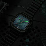 Чоловічий квадратний годинник Curren 8460 Silver-Green, фото 2