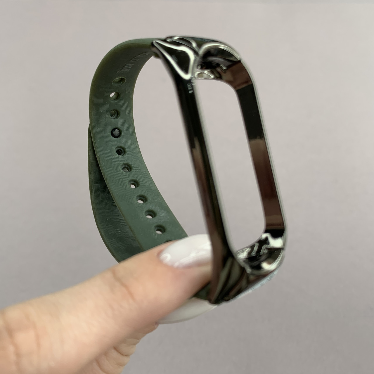 Ремінець для Xiaomi Mi Band 4 карбоновий ремінець на смарт годинник сяомі мі бенд 4 темно-зелений u4v