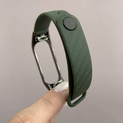 Ремінець для Xiaomi Mi Band 4 карбоновий ремінець на смарт годинник сяомі мі бенд 4 темно-зелений u4v, фото 3