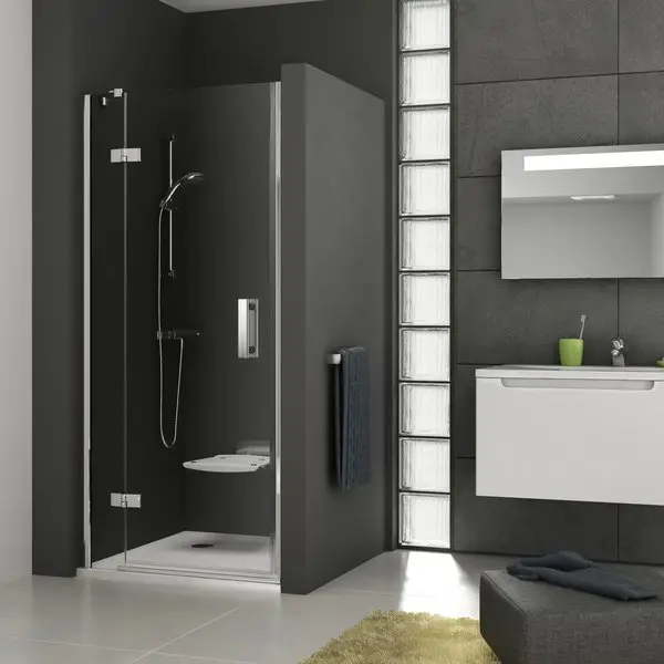 Душові двері Ravak Smartline SMSD 2 190х100 см розпашні ліві хром хром скло прозоре