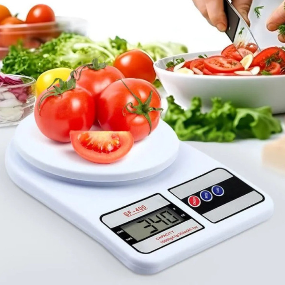 Кухонні електронні ваги SF-400 з дисплеєм до 10 кг бездротові настільні з плоскою платформою для кухні, фото 1
