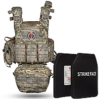 Бронежилет 6 класу «Ghost Gen4 V2» з балістичним захистом 1 класу, системою швидкого скидання + 9 підсумків