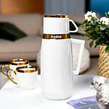 Термос зі скляною колбою 1л MAGIO MG-1050W White (SHiz15400), фото 3