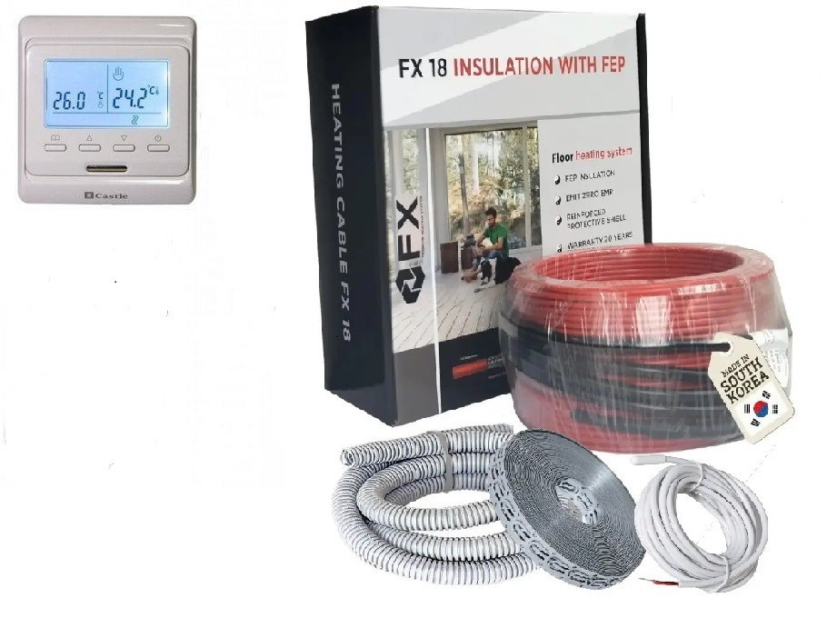 Комплект для встановлення кабельної теплої підлоги Felix FX18 Premium 1440 Вт 8.0-9.6 м2, 80 м