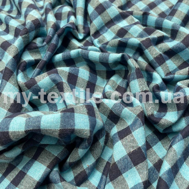 Сорочкова тканина ХБ 145 gm принт Синій з блакитним, фото 1