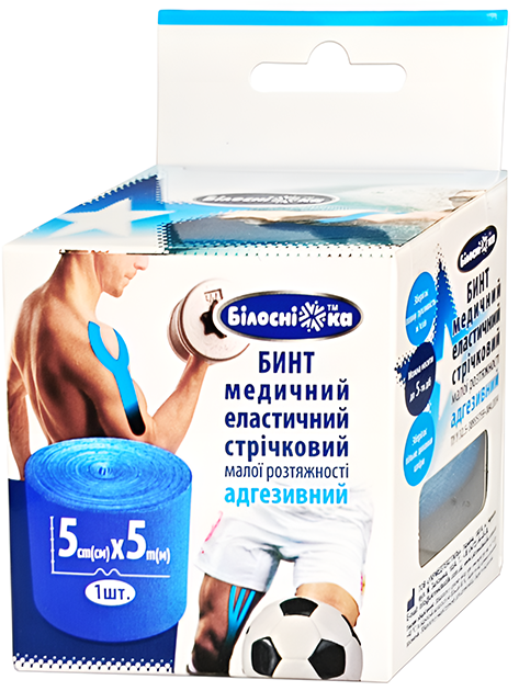 Кінезіо тейп (адгезивний бинт) 5 см х 5 м, синій