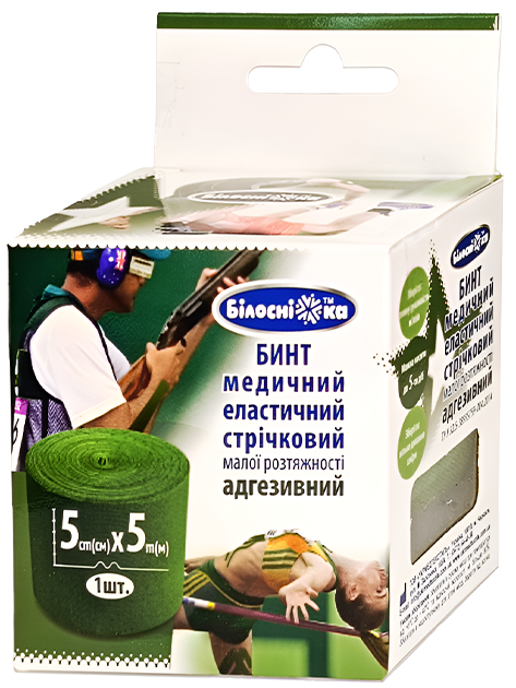 Кінезіо тейп (адгезивний бинт) 5 см х 5 м, зелений