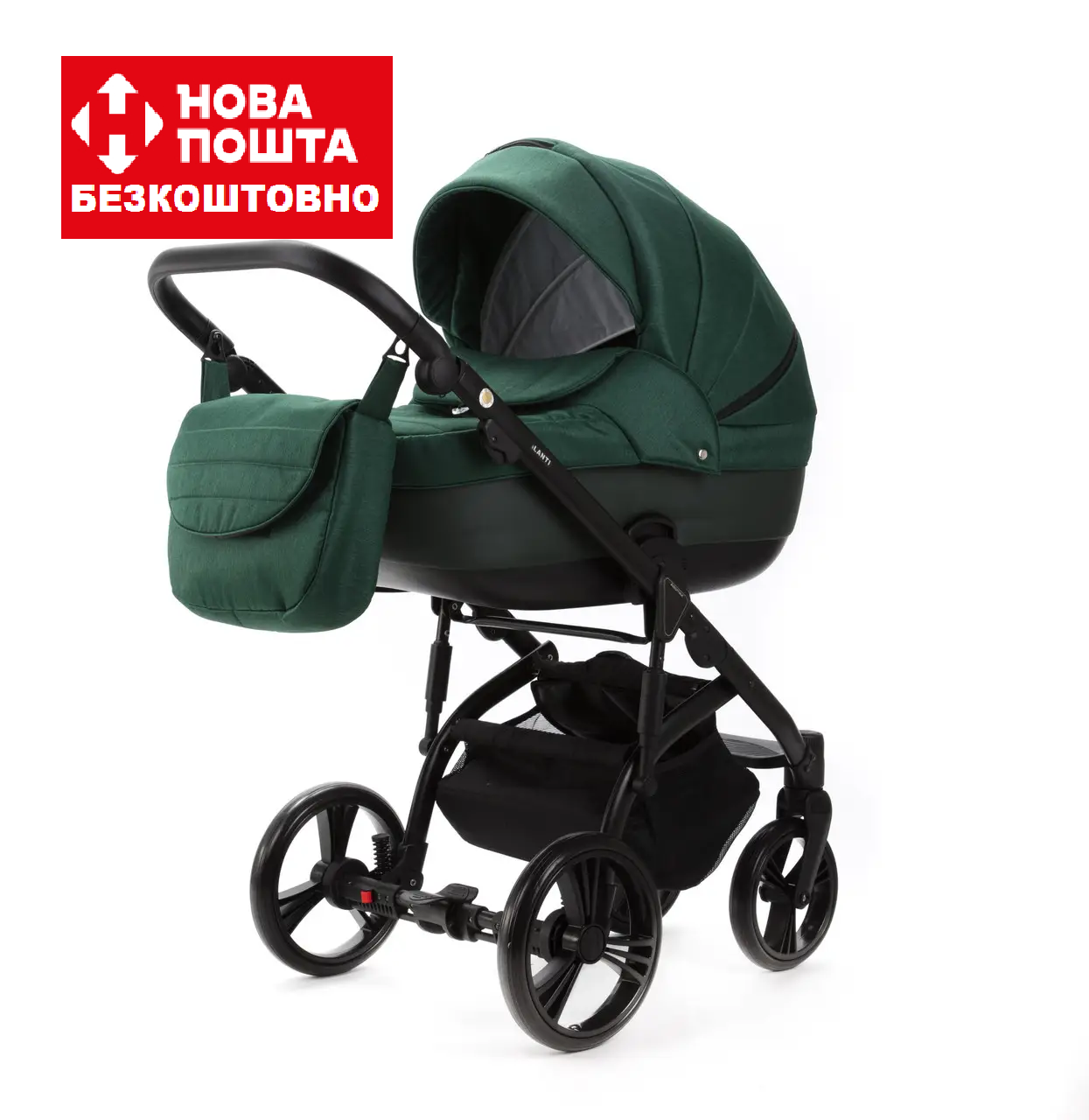Коляска 2 в 1 Adamex Lanti PS-163 зелена
