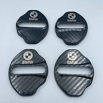 Накладка на дверний замок з емблемою BMW (БМВ) Комплект 4 шт Карбон, фото 3