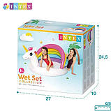 Басейн дитячий надувний Intex 57113 (127х102х69 см) Єдиноріг з навісом, фото 3