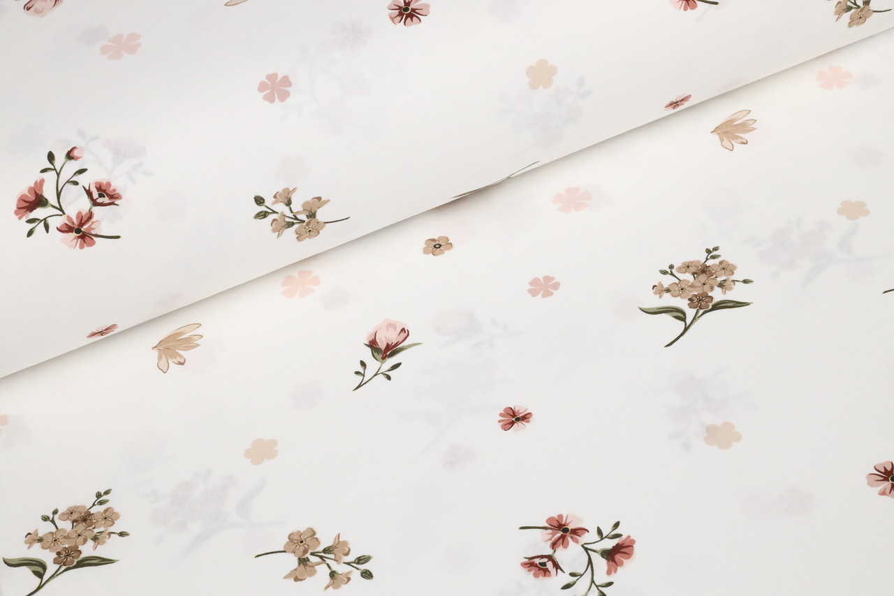 Ранфорс Рідко розкидані квіточки 40х240 см