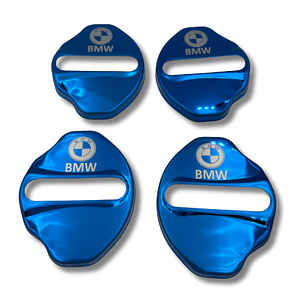 Накладка на дверний замок з емблемою BMW (БМВ) Комплект 4 шт - Синій металік, фото 1
