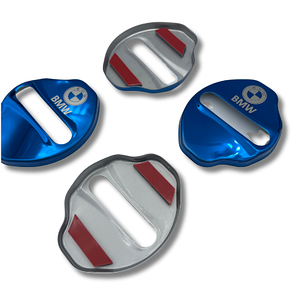 Накладка на дверний замок з емблемою BMW (БМВ) Комплект 4 шт - Синій металік, фото 2