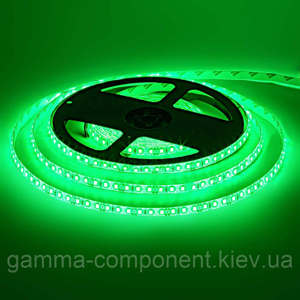 Світлодіодна стрічка SMD 2835 (120 LED/м), зелений, IP65, 12В - бобіни від 5 метрів, фото 1