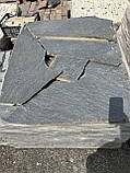 Чорний сланець плашка дикий камінь для цоколя, фасаду, каміну, та садового декору, мощеня доріжок, фото 2