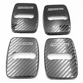 Накладка на дверний замок з емблемою Performance (BMW) Комплект 4 шт - Карбон