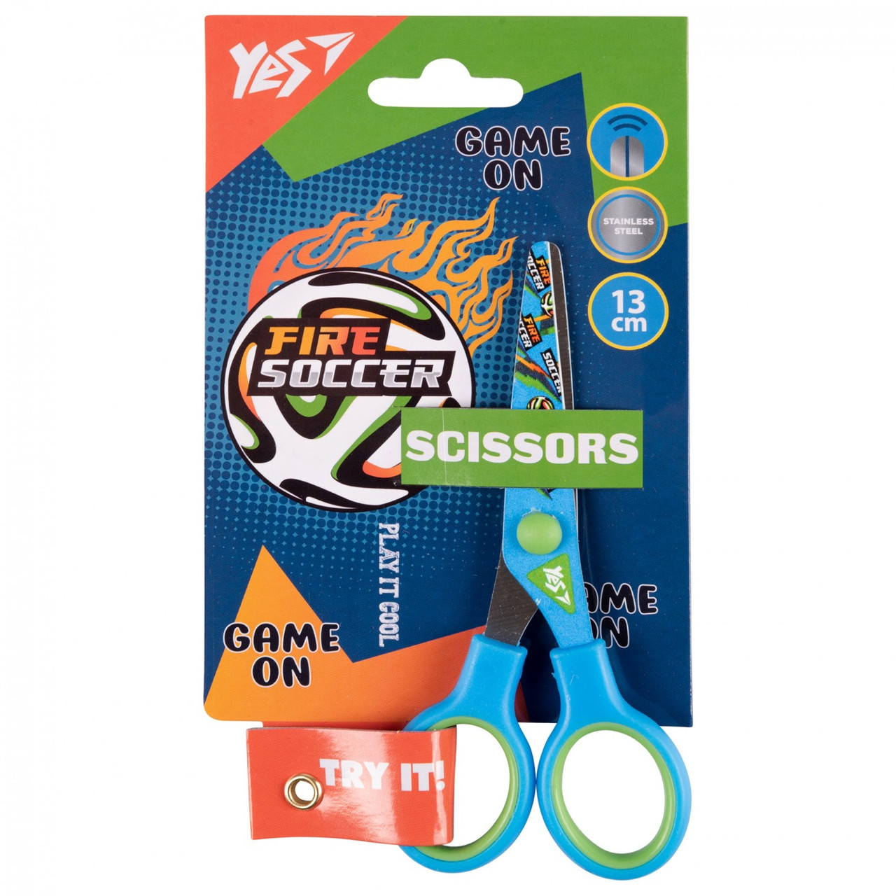 Ножиці YES Football з принтом на лезі, 13 см
