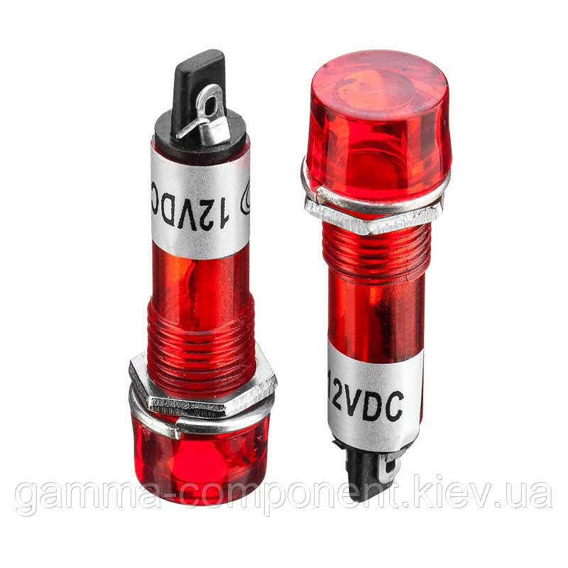 Світлодіодний індикатор XD10-3, 12V, червоний (od=10mm)