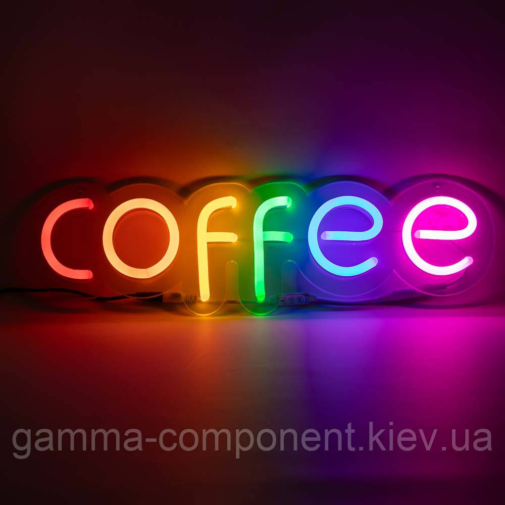 Неонова вивіска "COFFEE" MONO (з контролером)