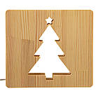 Світильник нічник ArtEco Light з дерева LED "Ялинка" з пультом і регулюванням світла, колір теплий білий, фото 6