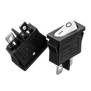 Перемикач KCD1-101-12, ON-OFF, 6А (2pin), 250V, білий
