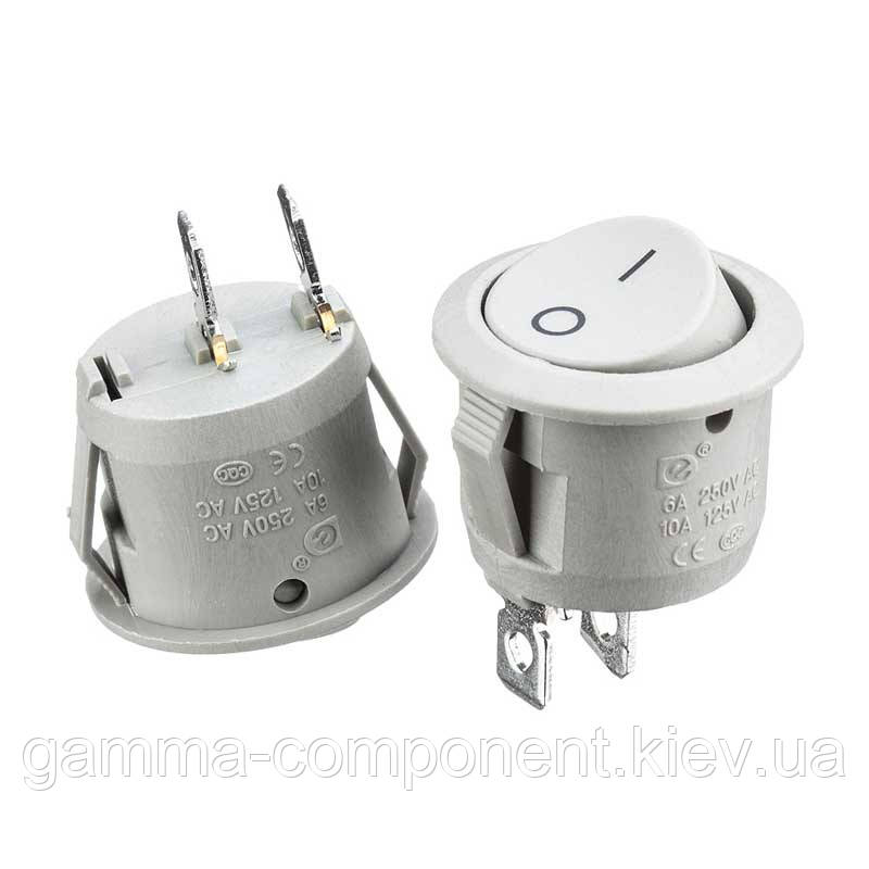 Перемикач KCD1-101-5, ON-OFF, (2pin) сірий
