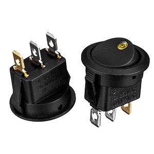 Перемикач KCD1-101EN-8, ON-OFF, LED жовтий