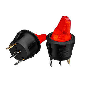 Перемикач KCD1-101N-7, ON-OFF, (4pin) 12V, червоний