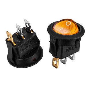 Перемикач KCD1-101N-8, ON-OFF, (3pin) жовтий