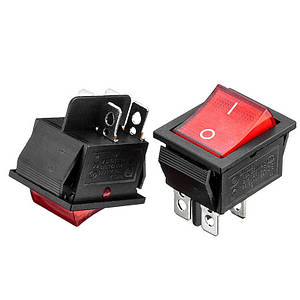 Перемикач KCD2-201/N, ON-OFF, 16А (4pin), 250V, червоний
