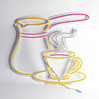 Неонова вивіска для кавові Чашка кава та турка (500x470), фото 2