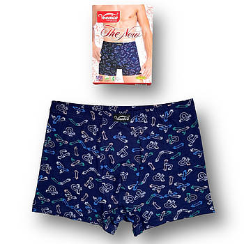 Труси чоловічі боксери бавовна з бамбуком Veenice, розмір 4XL (54-56), сині, 10461