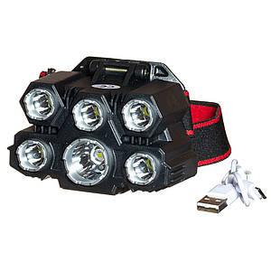 Налобний ліхтар з акумулятором W683, micro USB