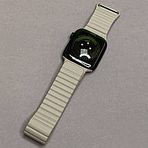 Ремінець магнітний для Apple Watch 42 ремінець з венеціанської шкіри для годинника епл вотч 42 бежевий R9F, фото 4