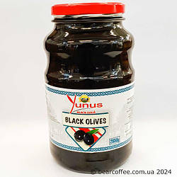Маслини гіганти з кісточкою в соленій воді Юнус Yunus 1,6 кг Туреччина скляна банка, Оливки та маслини