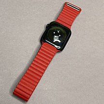 Ремінець магнітний для Apple Watch 42 ремінець з венеціанської шкіри для годинника епл вотч 42 червоний R9F, фото 4