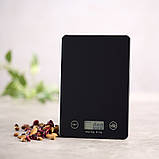 Кухонні сенсорні ваги MX-402 з дисплеєм до 5 кг настільні скляні з плоскою платформою для кухні, фото 4