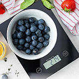 Кухонні сенсорні ваги MX-402 з дисплеєм до 5 кг настільні скляні з плоскою платформою для кухні, фото 7