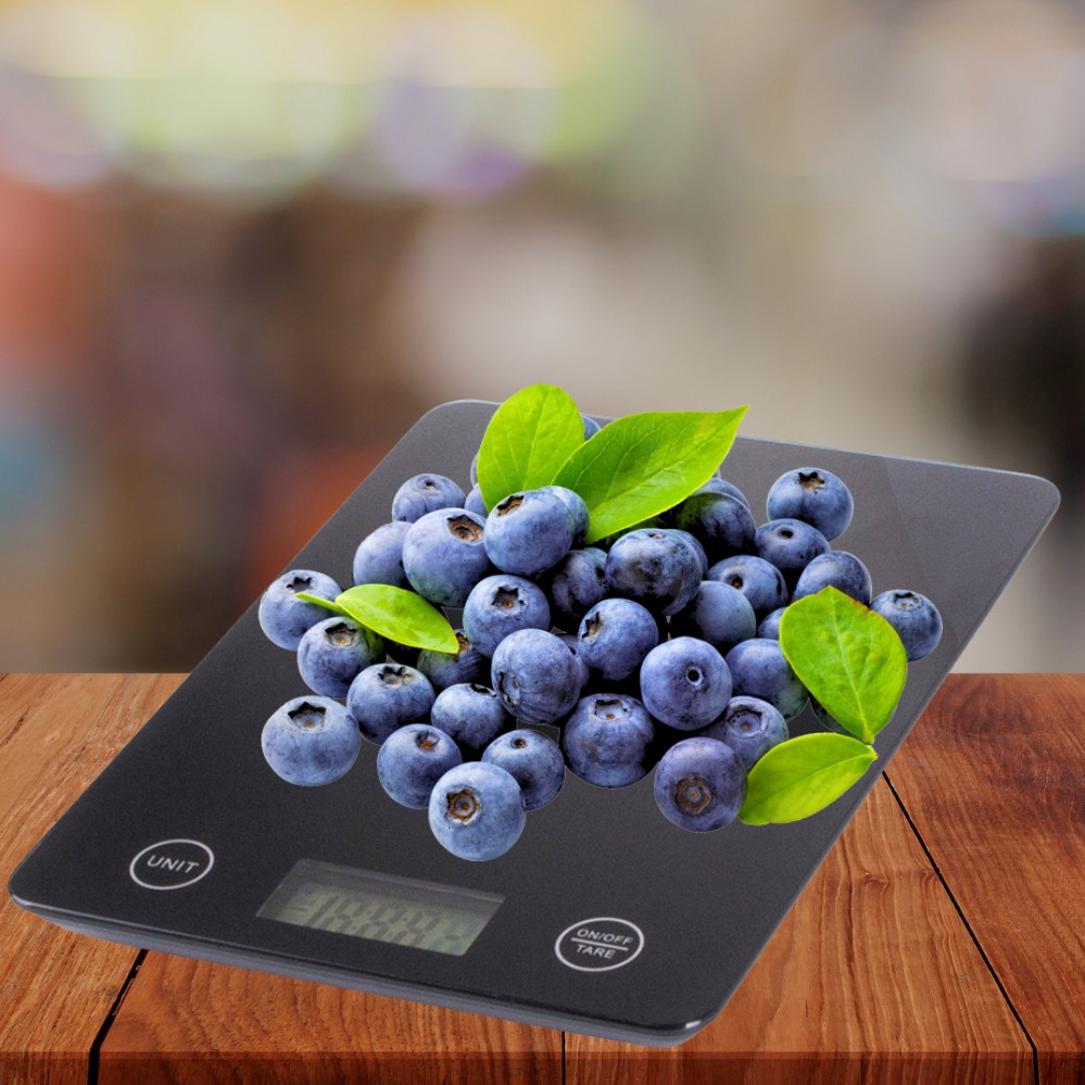 Кухонні сенсорні ваги MX-402 з дисплеєм до 5 кг настільні скляні з плоскою платформою для кухні, фото 1