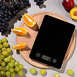 Кухонні сенсорні ваги MX-402 з дисплеєм до 5 кг настільні скляні з плоскою платформою для кухні, фото 2