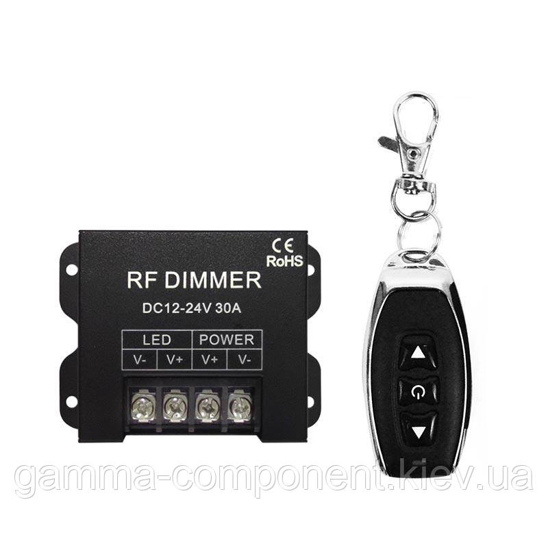 LED димер RF одноканальний 30A DC12-24V Радіо - 3 кнопки, фото 1