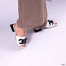 Красиві білі шльопанці з натуральної шкіри, фото 9