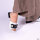 Красиві білі шльопанці з натуральної шкіри, фото 7