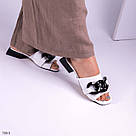 Красиві білі шльопанці з натуральної шкіри, фото 2