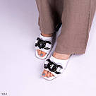 Красиві білі шльопанці з натуральної шкіри, фото 8