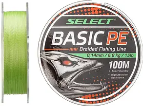 Шнур Select Basic PE 100 м 0.12 мм 12 lb / 5.6 кг Салатовий