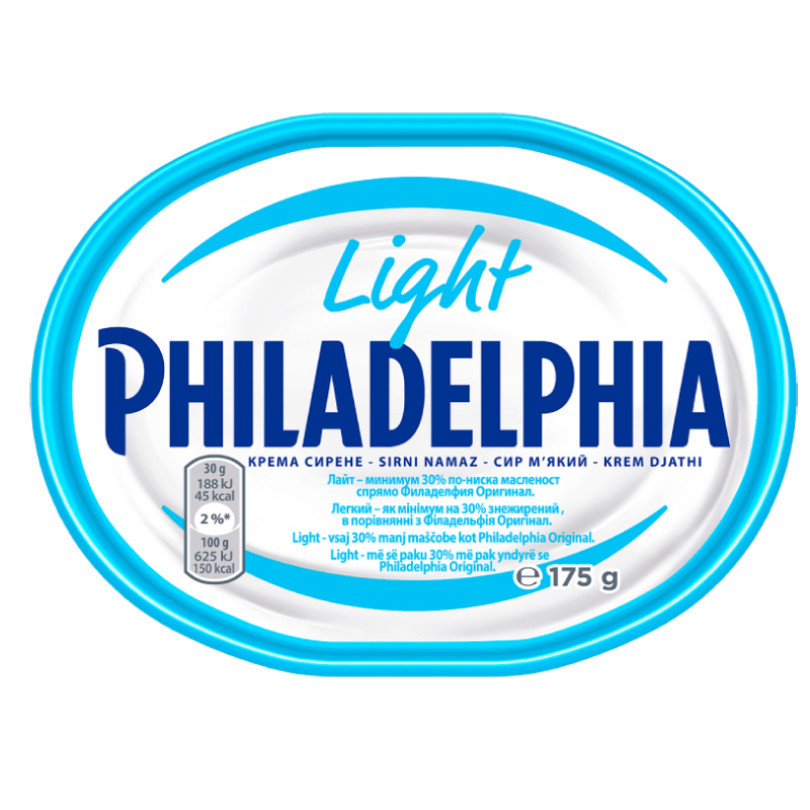 Крем-сир філадельфія Philadelphia Light Mondelez 175г. Німеччина