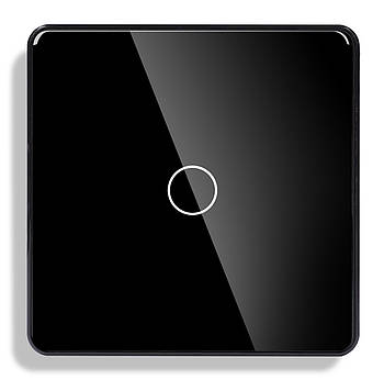 Лицьова панель вимикача 1DAL | Загартоване скло, 1 сенсор, Чорний (G86.1G-2.5D.BL)